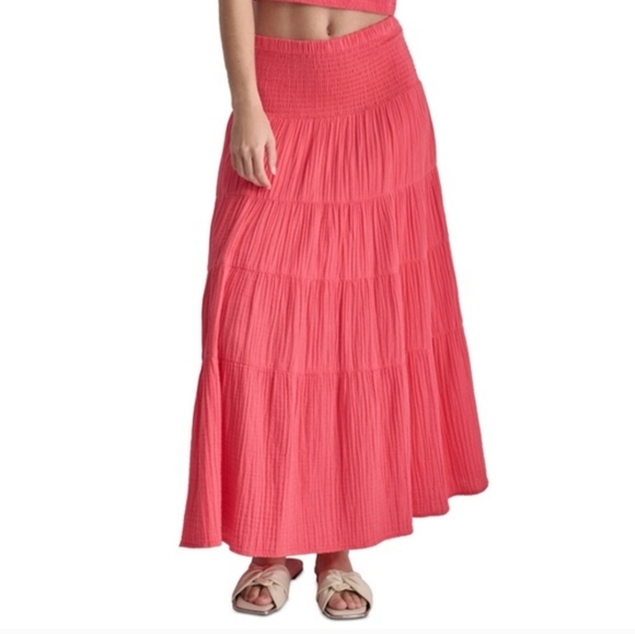 Dkny Dresses & Skirts - DKNY Coral Maxi Tiered Skirt With Smocked Waist‎ NEW